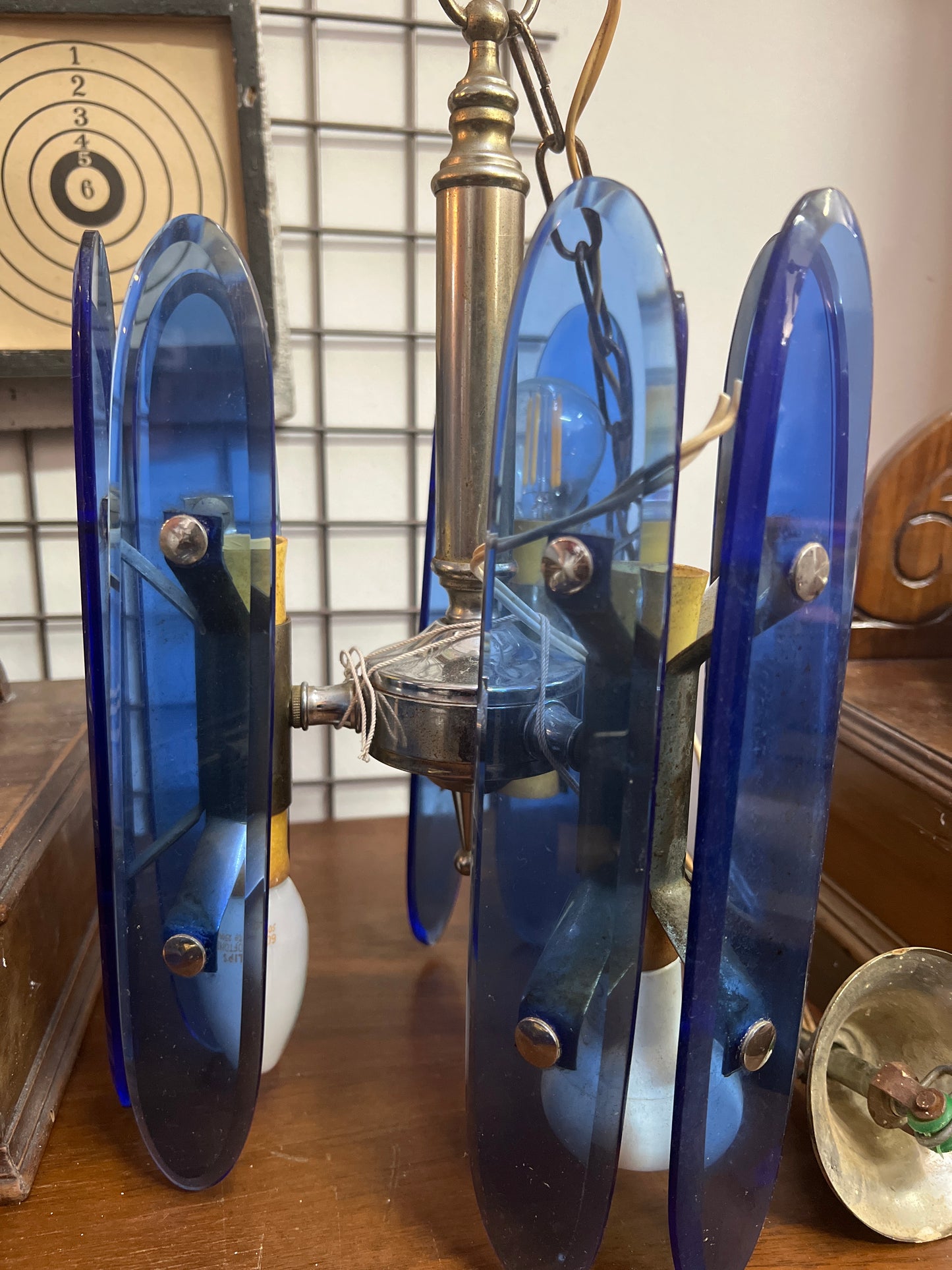 LAMPADARIO VETRO BLU’