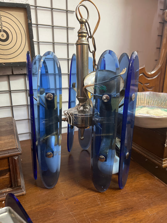 LAMPADARIO VETRO BLU’